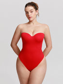 Body string sculptant convertible rouge OnlyCurve, vue de face